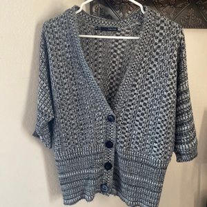 Maurice’s gray sweater short sleeve button on the front medium